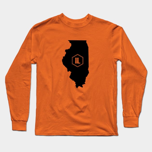 Illinois Homer (Black) Long Sleeve T-Shirt by caknuck